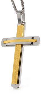 Moorvan Grote crucifix rvs voor mannen religie schrift jezus katholieke gebed sieraden cross hanger ketting VP696 goud zilvere kleur