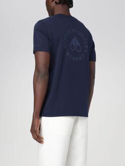 Moose Knuckles Rondhals T-shirt met Korte Mouwen Navy
