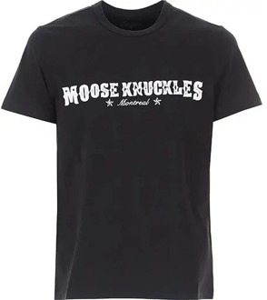 Moose Knuckles T-Shirt, Klassieke Stijl Moose Knuckles , Black , Heren - L,S,Xs