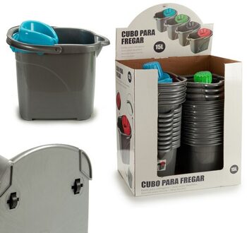 Mop Emmer Met Automatische Afdruiprek Blauw Groen (31X31X41 Cm)