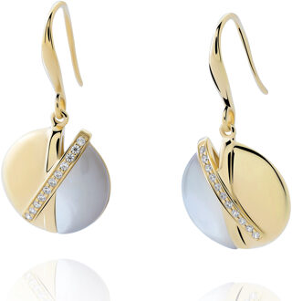 'Moragene' Dames 925 Sterling Zilveren Hangende Oorbellen - Goud ZO-7506/G - One Size