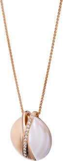 'Moragene' Dames 925 Sterling Zilveren Ketting met Hanger - Roze ZH-7506/RG Rosé