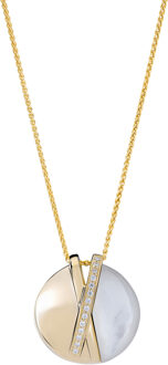 'Moragene' Dames 925 Sterling Zilveren Set: Halsketting + Oorbellen + Ring - Goud SET-7506/G - O 1/2