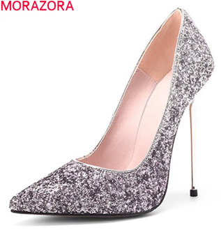 MORAZORA 2021 New Arrival Summer Women Pumps High Quality Elegant Party Wedding Shoes Sexy Shallow Fashion Ladies Shoes