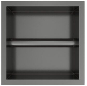 &MORE Inbouw nis & borstelgarnituur 90x16x12,6cm Geborsteld Gunmetal PVD