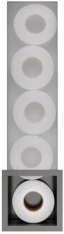 &MORE Inbouw reserverol houder voor 6 rollen 16x60x14cm Geborsteld Gunmetal PVD