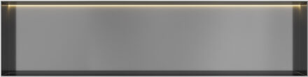 &MORE Inbouwnis 30x120x10cm frameless + LED Geborsteld Gunmetal PVD