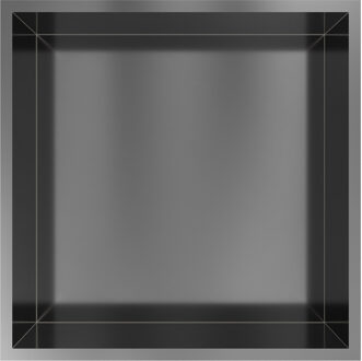 &MORE Inbouwnis 30x30x10cm Geborsteld Gunmetal PVD