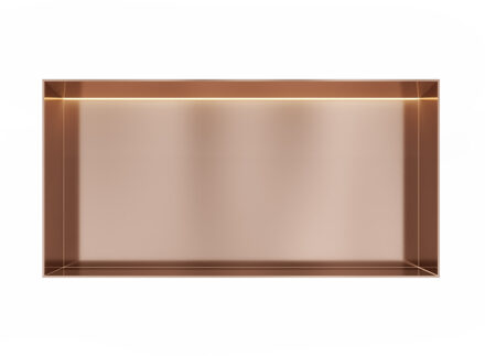 &MORE Inbouwnis 30x60x10cm frameless + LED Geborsteld Koper PVD