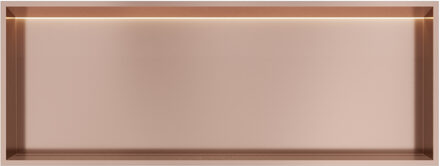 &MORE Inbouwnis 30x80x10cm met LED IP44 Geborsteld Koper PVD