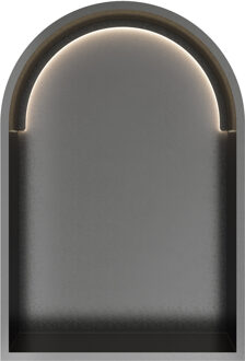 &MORE Inbouwnis Toogmodel 30x45x10cm met LED IP44 Geborsteld Gunmetal PVD