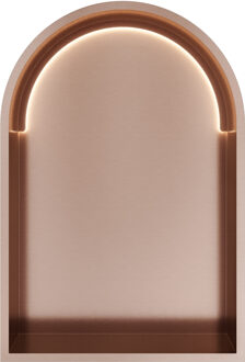 &MORE Inbouwnis Toogmodel 30x45x10cm met LED IP44 Geborsteld Koper PVD