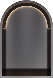 &MORE Inbouwnis Toogmodel 30x45x10cm met LED IP44 Geborsteld Zwart PVD