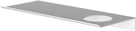 &More Planchet 30 cm inclusief bevestigings rails met 1 uitsparing voor een zeepdispenser of beker Mat wit