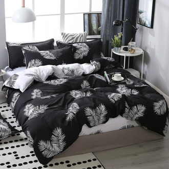 More Style!!! 4pcs/set Duvet Cover Set Quilt Cover Pillowcase Geometric Printing Bedding Sets Tree Leaves Clouds Bedclothes Home