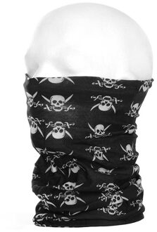 Morf sjaal - zwart - met schedelprint - one size