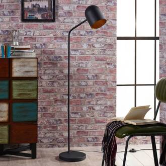 Morik vloerlamp, 1-lamp, zwart/goud, metaal zwart, goud