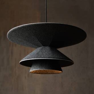 Morphic hanglamp, zwart, vilt, Ø 50 cm
