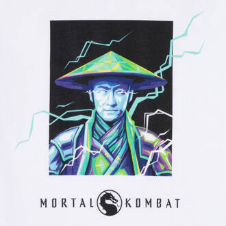 Mortal Kombat Raiden Unisex Ringer T-Shirt - Wit/Zwart - XS - Wit