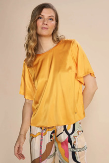 Mos Mosh 159630 mmevie ss satin blouse Oranje - XL