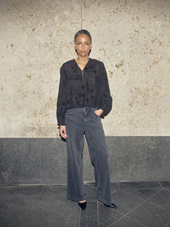 Mos Mosh 173900 801 mosmosh mm tazzin tale light blouse black Zwart