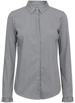 Mos Mosh 176350 406 mosmosh mm mattie flip stripe shirt light blue - maat S Blauw