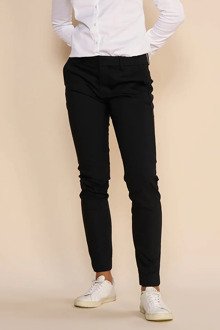 Mos Mosh Abbey mid waist skinny fit pantalon met stretch Zwart - 42