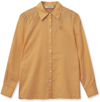 Mos Mosh Blazing Orange Voile Overhemd met Geborduurd Detail MOS Mosh , Orange , Dames - Xl,L,M,S,Xs