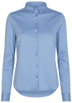 Mos Mosh Lichtblauwe Tina Jersey Shirt Blouse MOS Mosh , Blue , Dames - 2Xl,Xl,L,S,Xs