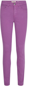 Mos Mosh Slim-Fit High-Waisted Colour Pant Broek MOS Mosh , Purple , Dames - W24