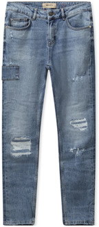 Mos Mosh Trendy Boyfriend Jeans met Versleten Details MOS Mosh , Blue , Dames - W30,W24,W31,W32,W26,W25