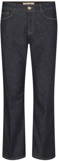 Mos Mosh Trendy Korte Hoge Taille Flared Jeans MOS Mosh , Blue , Dames - W26,W29,W33,W32,W31,W27,W25