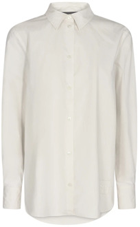 Mos Mosh Wijdvallende Mmelinda Katoenen Shirt 156110 Sea Salt MOS Mosh , White , Dames - L