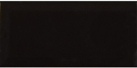 Mosa Trocadero Wandtegel 10x20cm 9mm witte scherf Zwart 1006004 Zwart glans