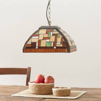 Mosaico hanglamp in Tiffany stijl bont, bruin antiek