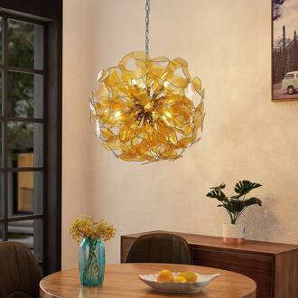 Moscalina hanglamp, amber antiek messing, amber