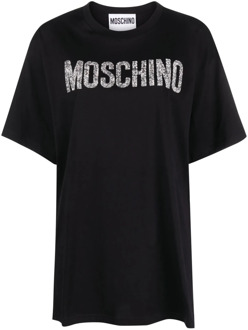 Moschino 1555 T-Shirt - Stijlvol en Trendy Moschino , Black , Dames - S,Xs