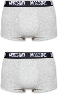 Moschino 2-pack Supima® katoenen boxershorts Moschino , Gray , Heren - 2Xl,Xl,L,M,S,Xs
