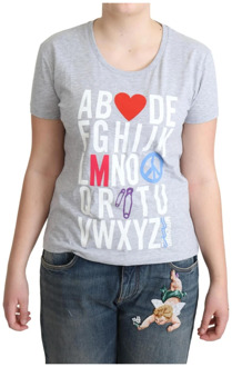 Moschino Authentiek Alfabet Letters T-Shirt Moschino , Gray , Dames - S