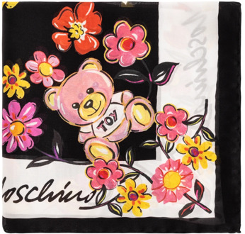 Moschino Bedrukte zijden sjaal Moschino , Black , Dames - ONE Size
