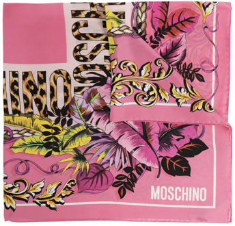Moschino Bedrukte zijden sjaal Moschino , Pink , Unisex - ONE Size