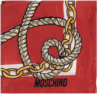 Moschino Bedrukte zijden sjaal Moschino , Red , Dames - ONE Size