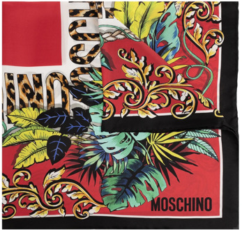 Moschino Bedrukte zijden sjaal Moschino , Red , Unisex - ONE Size
