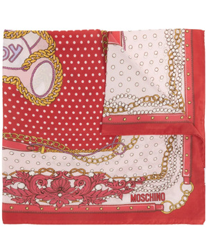 Moschino Bedrukte zijden sjaal Moschino , Red , Unisex - ONE Size