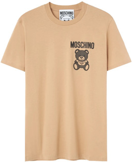 Moschino Beige Logo Print Shirt Moschino , Beige , Heren - Xl,L,M,S