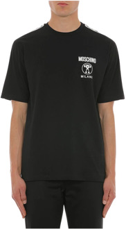 Moschino Biologisch Katoenen Jersey T-Shirt Moschino , Black , Heren - 2Xl,Xl,S