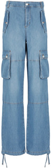 Moschino Blauwe Katoenen Jeans Broek Koordzoom Moschino , Blue , Dames - W29,W25,W26