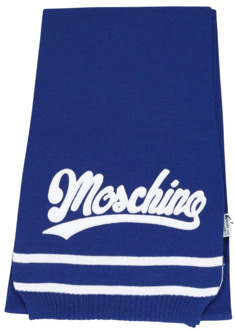 Moschino Blauwe Wol en Acryl Sjaal Moschino , Blue , Heren - ONE Size