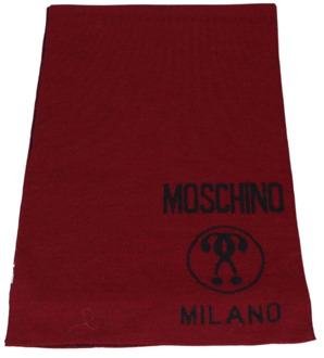 Moschino Bordeaux Wol en Acryl Sjaal Moschino , Red , Heren - ONE Size