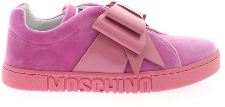 Moschino Bow Velvet Sneakers - Roze Moschino , Pink , Dames - 36 EU